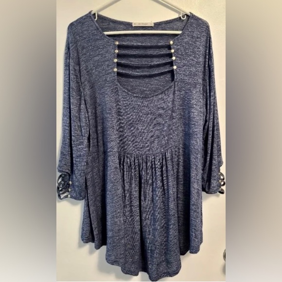 Rosegal 4X Ladder Cut Out Blue Top NWT - Picture 8 of 8